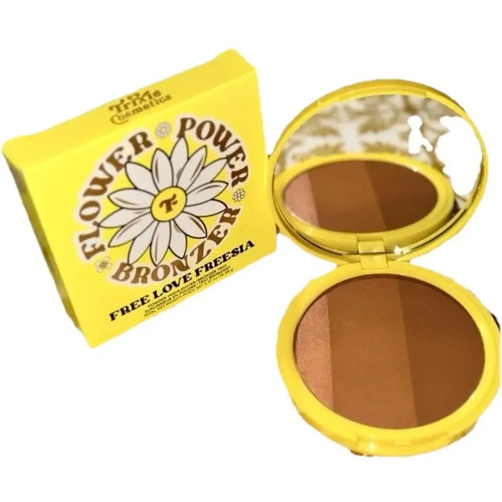 Trixie Cosmetics Flower Power Bronzer/Highlighter Trio Free Love Freesia NEW